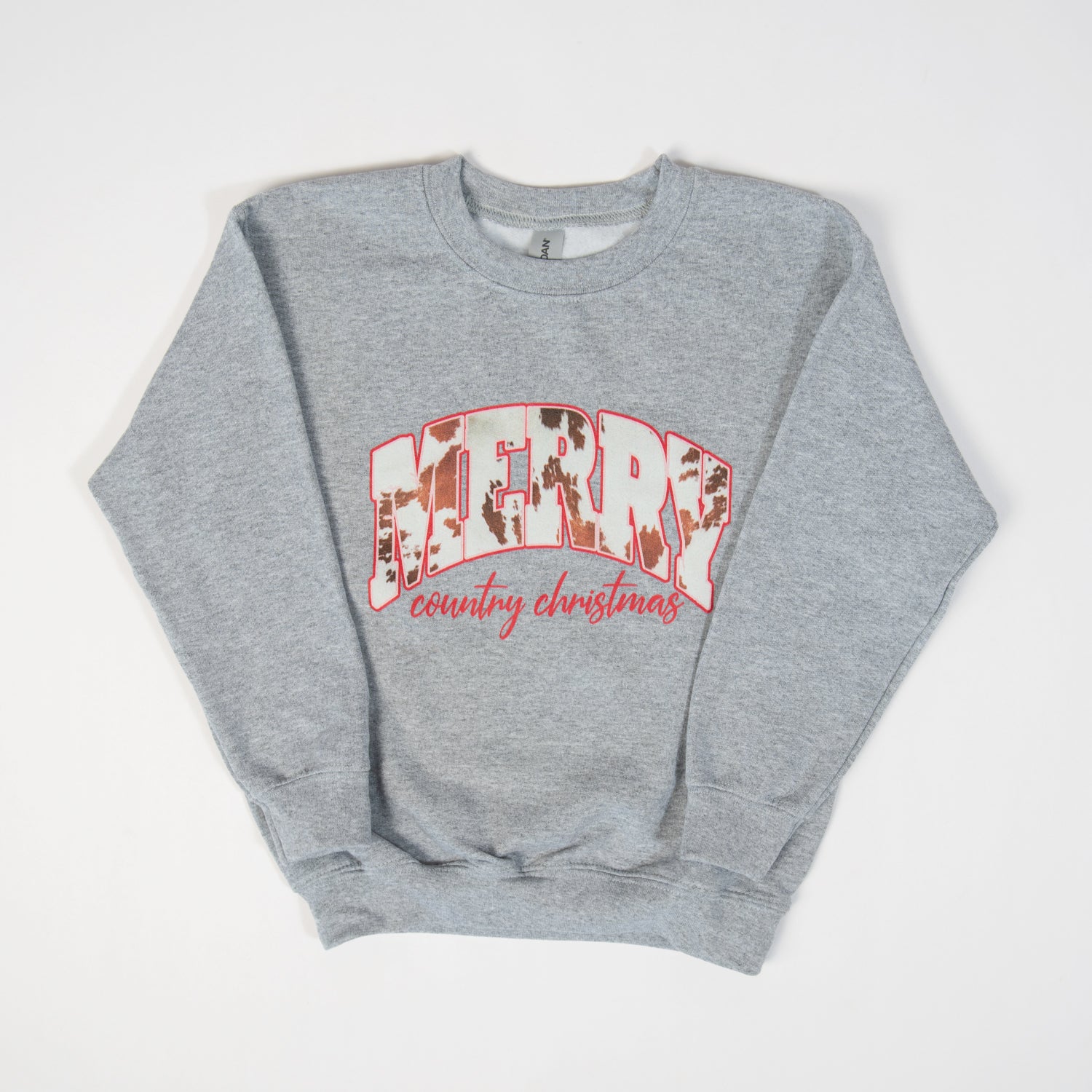 Merry Country Christmas Youth Grey Crewneck - American Farm Company