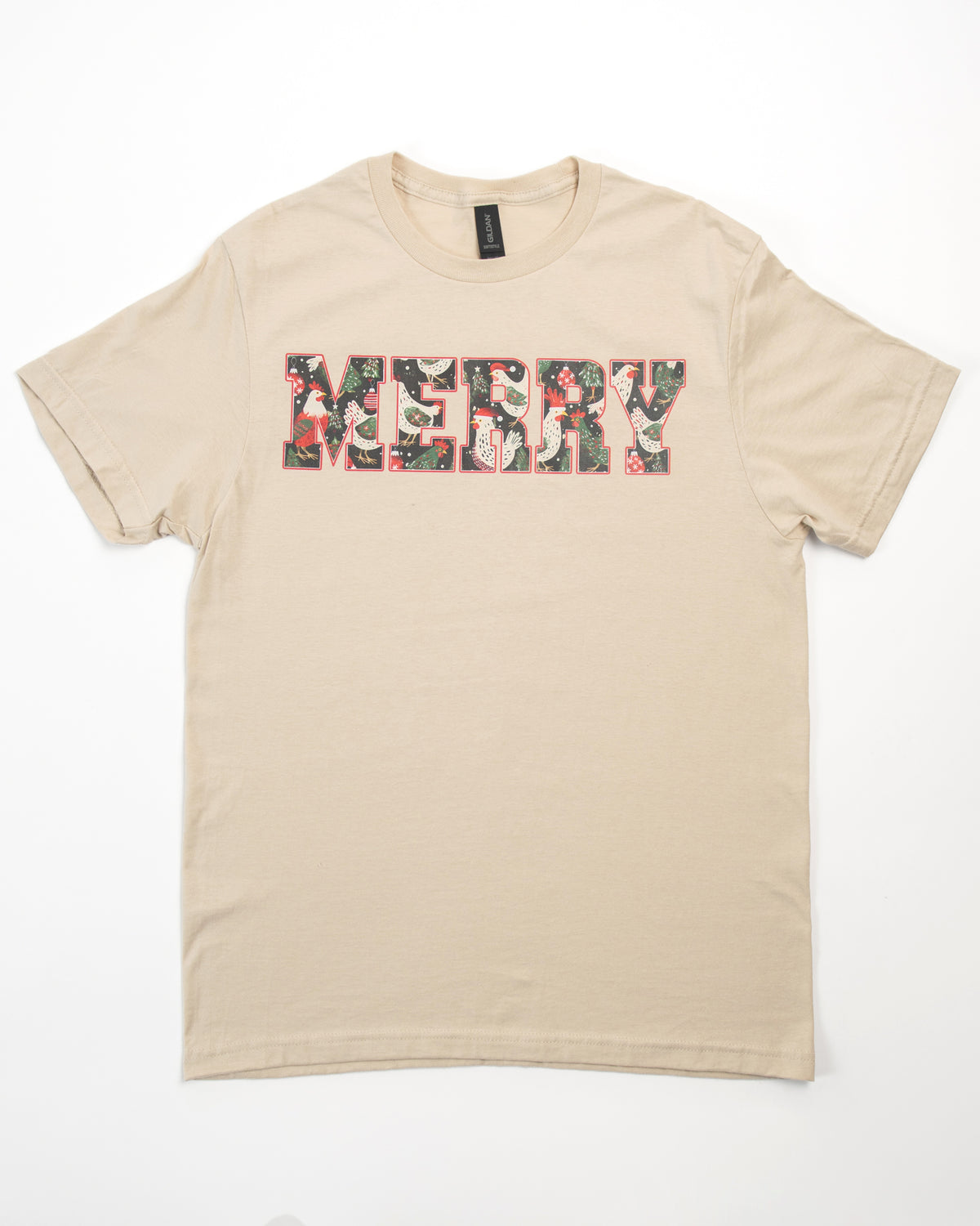 'Merry' Christmas Chickens Adult T-Shirt