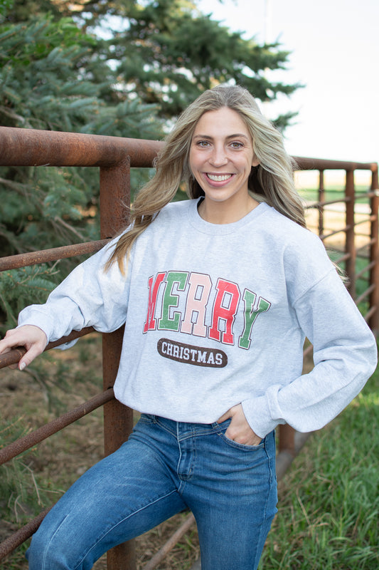 'Merry Christmas' Ash Crewneck