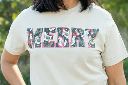 'Merry' Christmas Chickens Adult T-Shirt