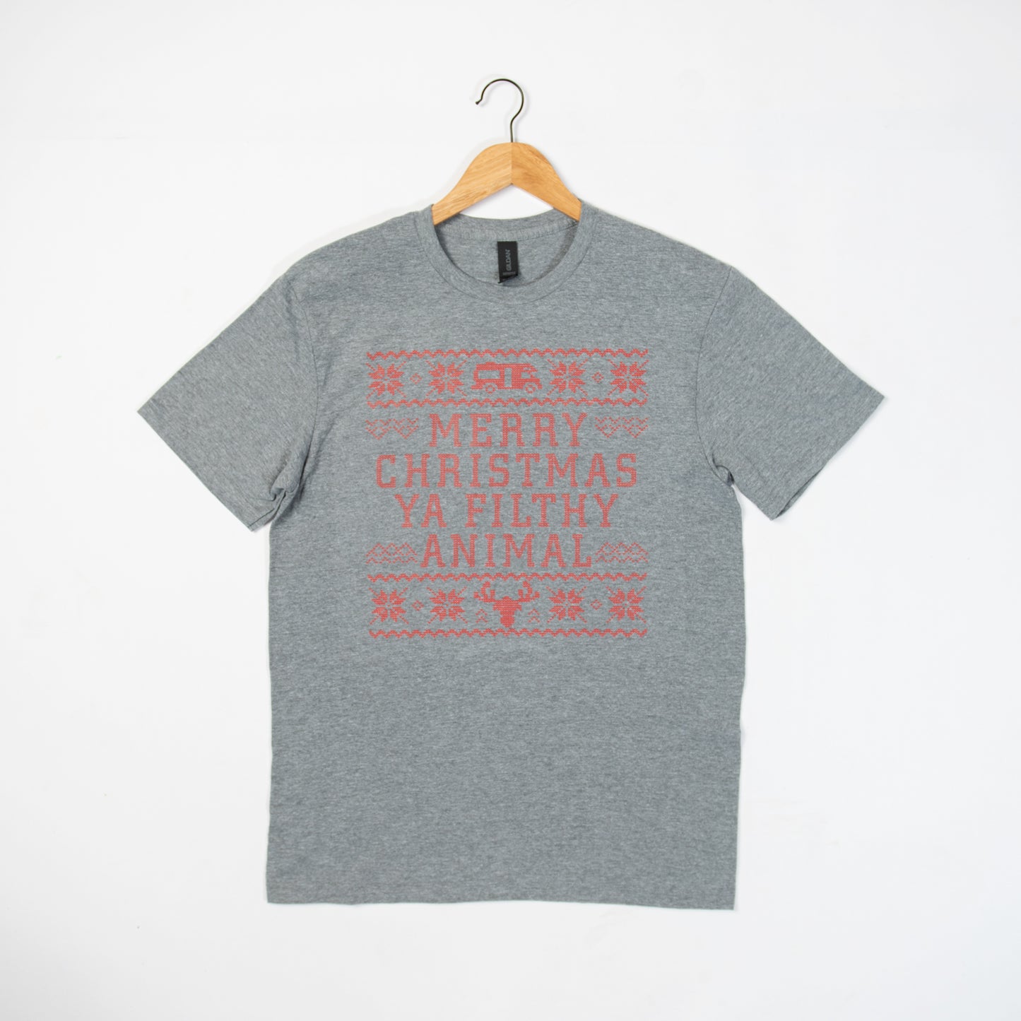 'Merry Christmas Ya Filthy Animal' Grey Tee