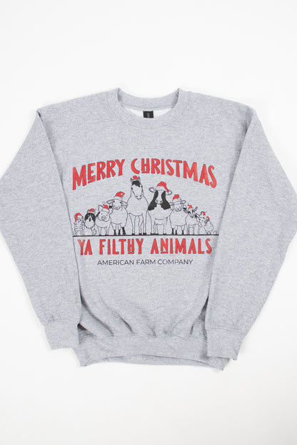 'Merry Christmas Ya Filthy Animals' Toddler/Youth Crewneck
