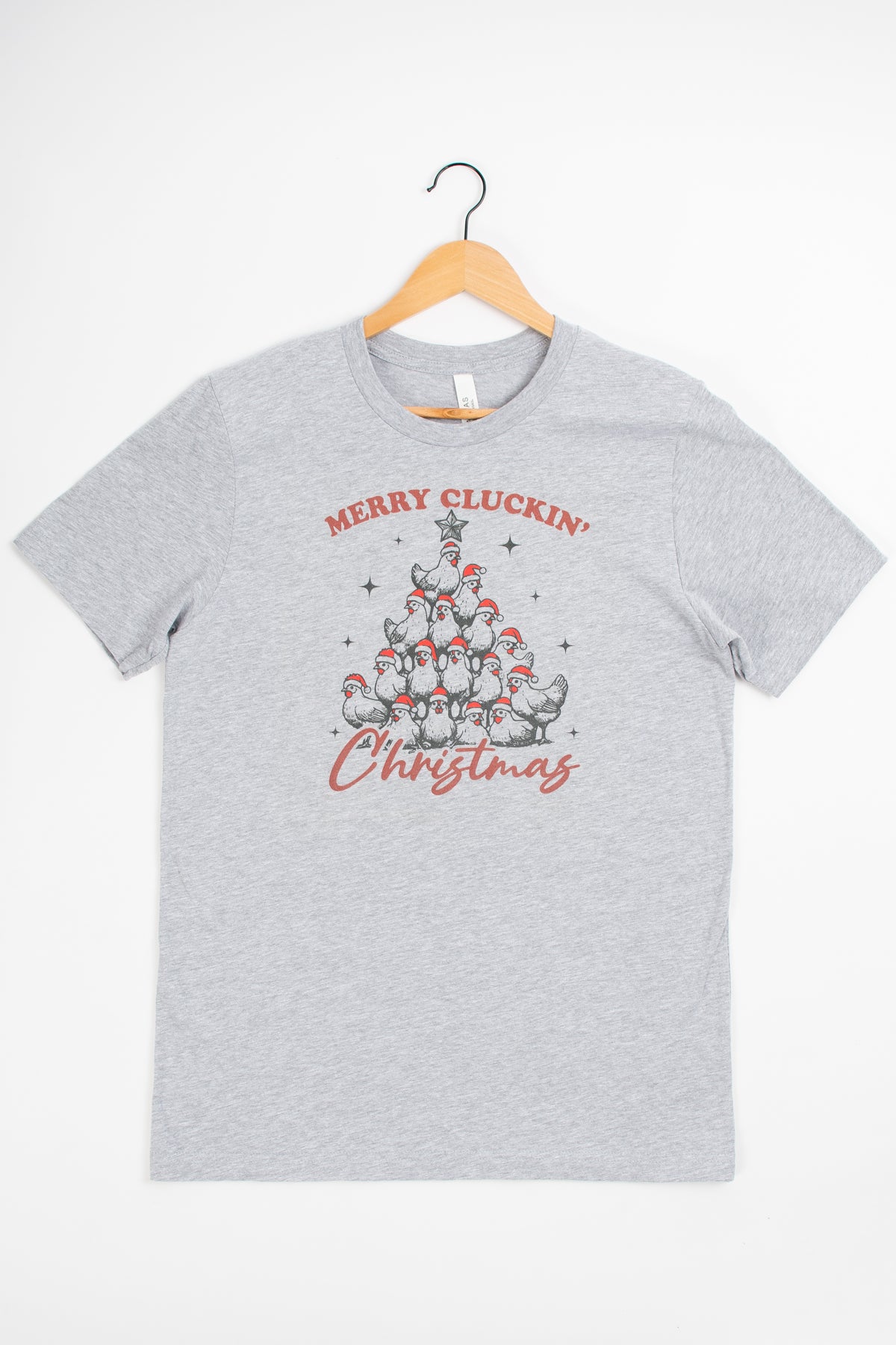 'Merry Cluckin Christmas' Grey Tee