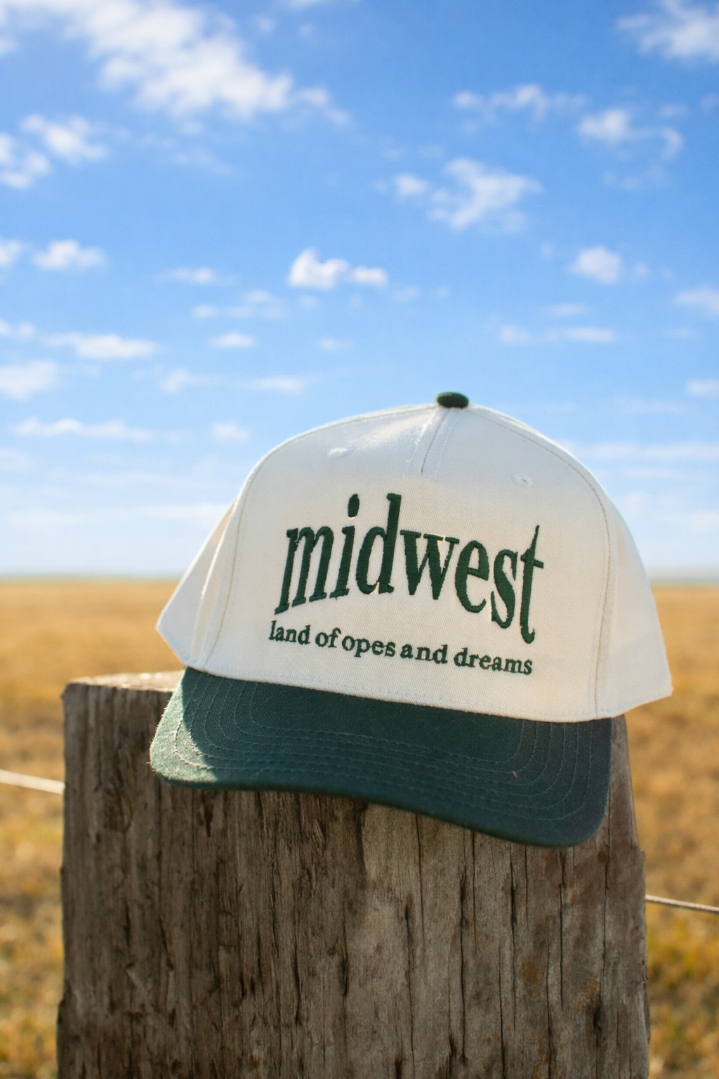 'Midwest - Land of Opes and Dreams' Embroidered Trucker Hat