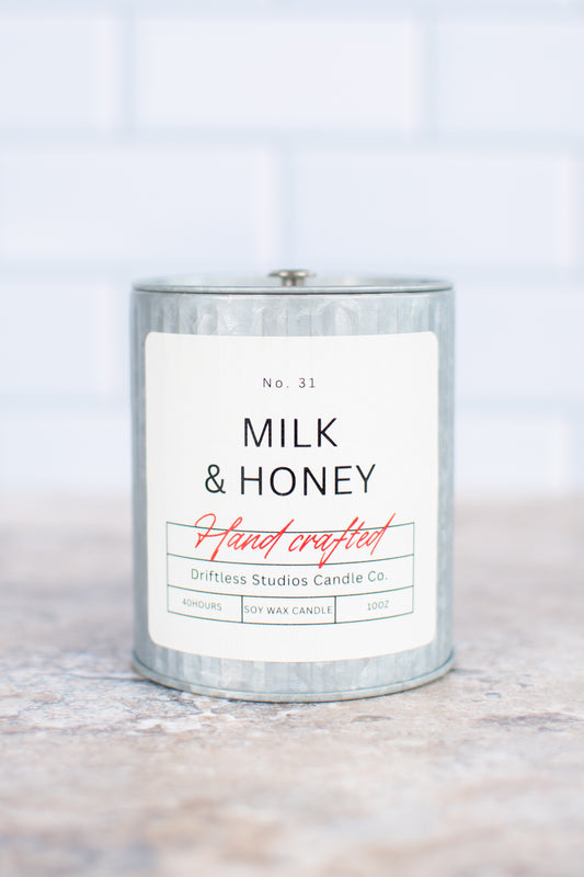 Milk & Honey Farmhouse Tin Candle