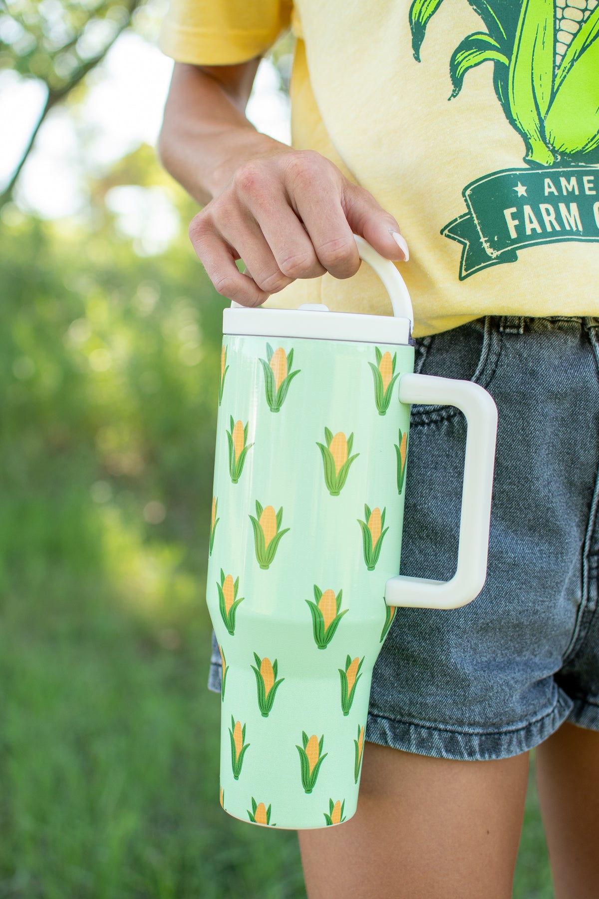 Mint Retro Corn 40oz Water Tank Tumbler