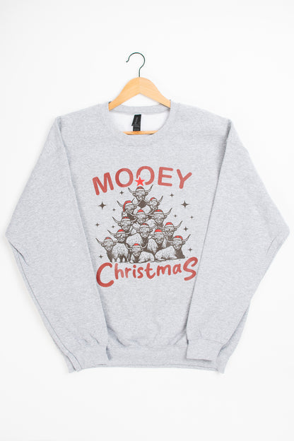 'Mooey Christmas' Highland Cow Crewneck