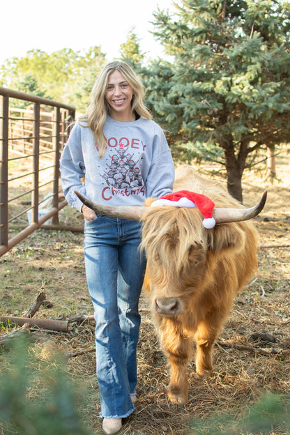 'Mooey Christmas' Highland Cow Crewneck