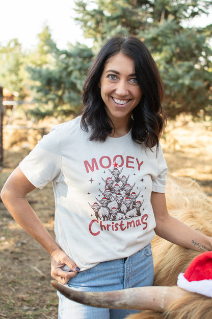 'Mooey Christmas' Highland Cow Tee