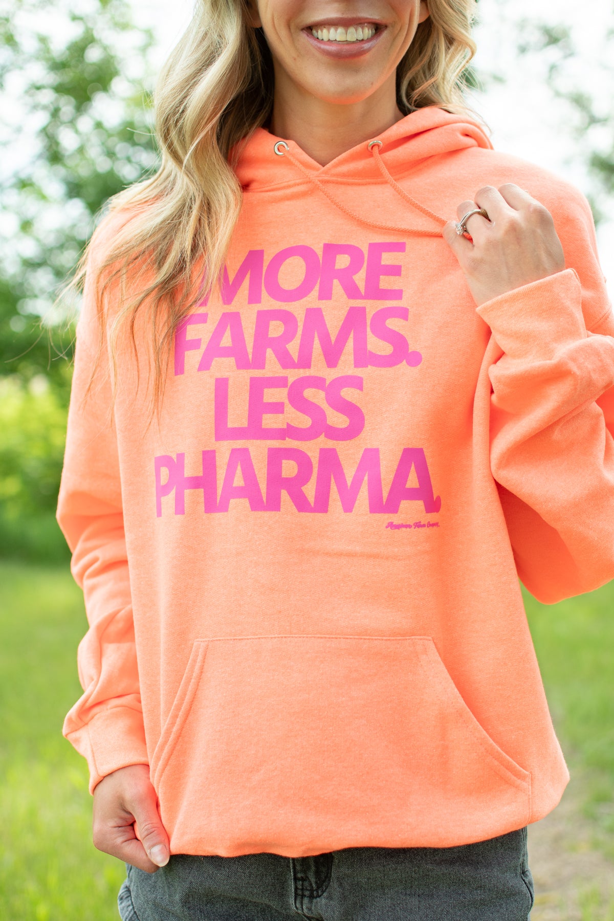 More Farms. Less Pharma' Neon Hoodie