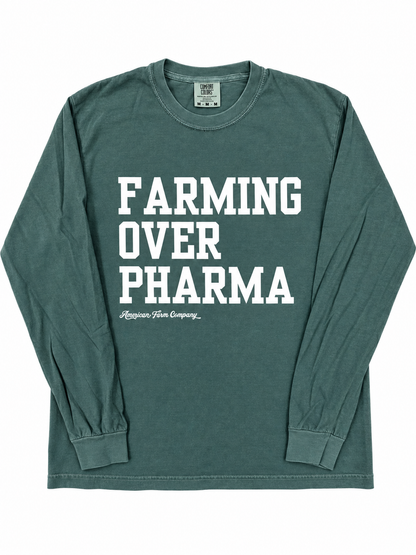 'More Farms, Less Pharma' Adult Long Sleeve