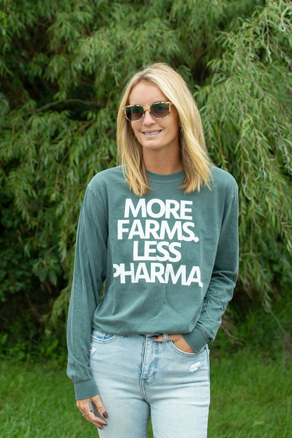 'More Farms, Less Pharma' Adult Long Sleeve