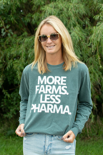 'More Farms, Less Pharma' Adult Long Sleeve