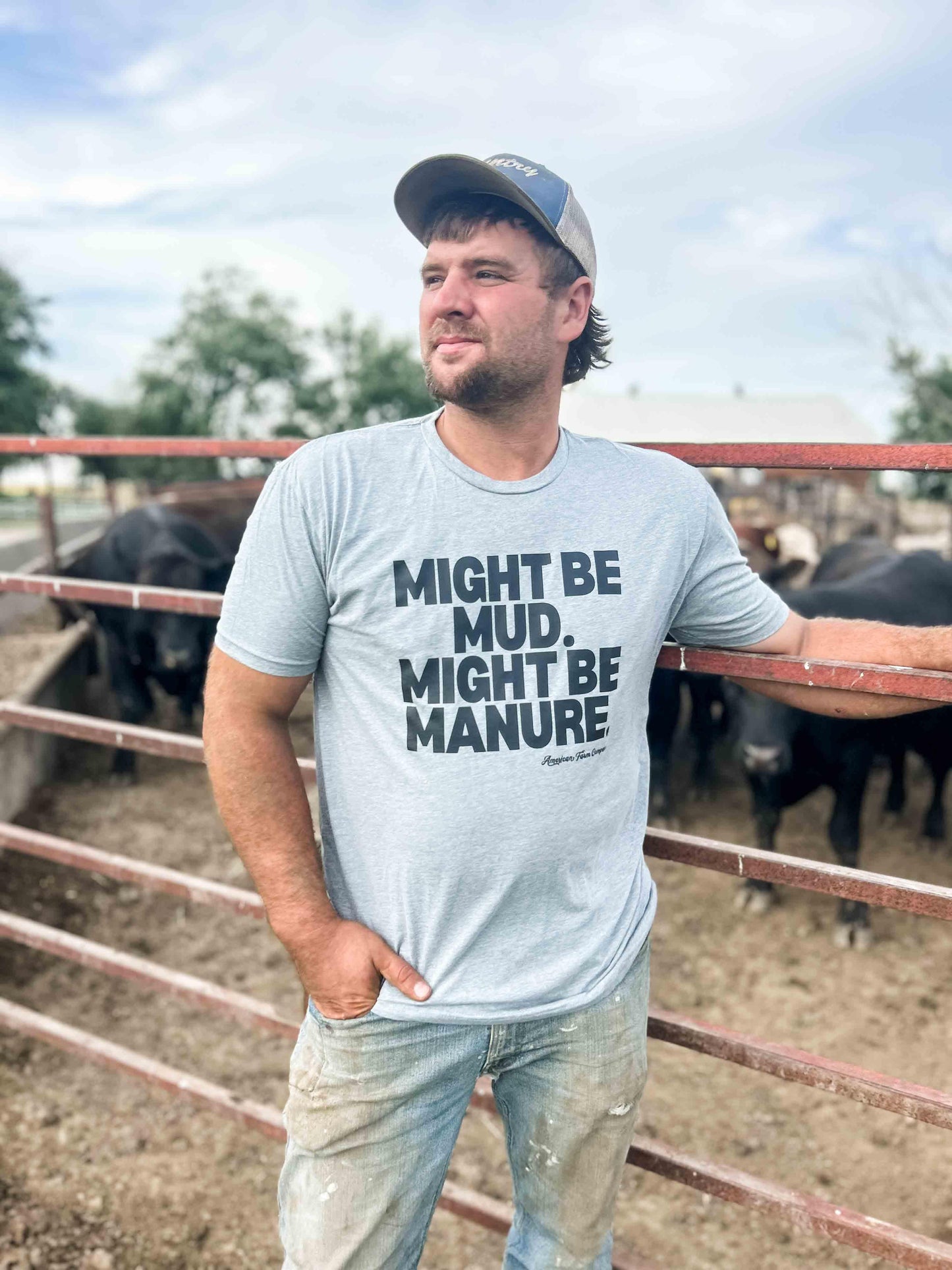 Mud or Manure Grey Essentials Tee - American Farm Company