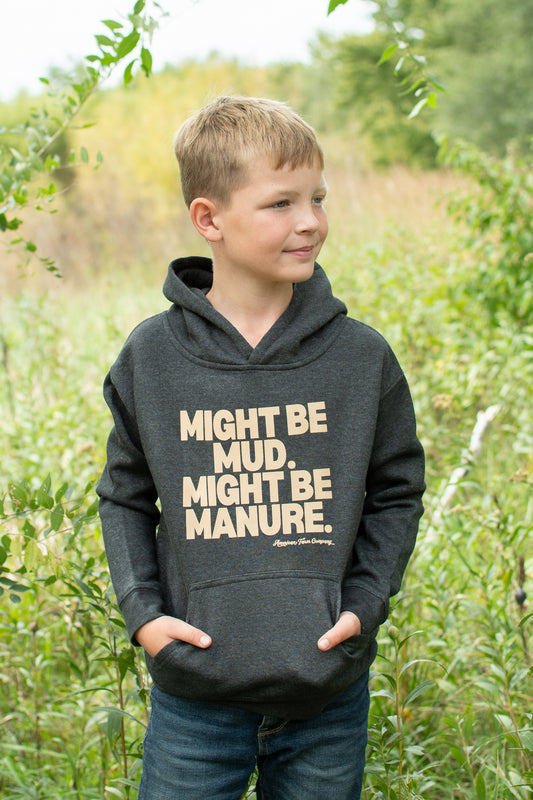'Mud or Manure' Toddler/Youth Hoodie - Charcoal