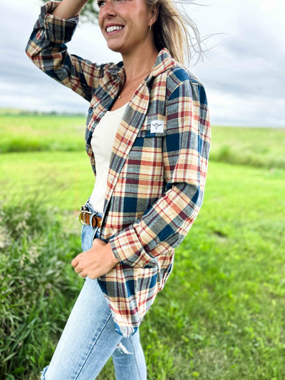 AFC Mustard Plaid Women’s Flannel Shirt