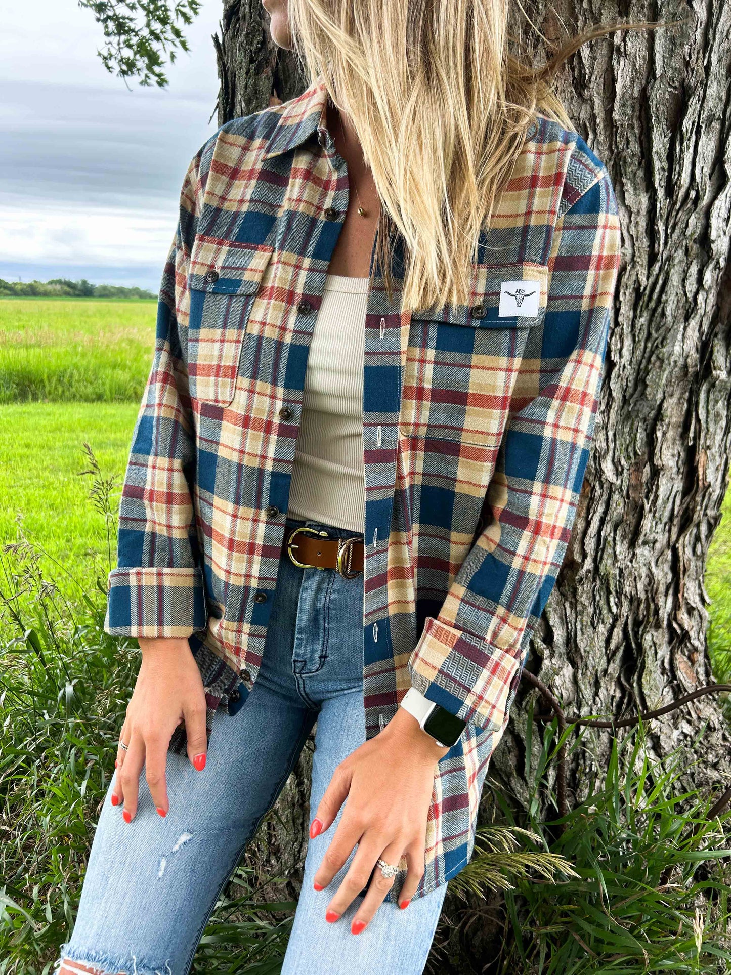 AFC Mustard Plaid Women’s Flannel Shirt