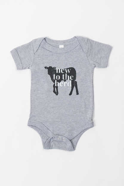 'New to the Herd' Gray Onesie