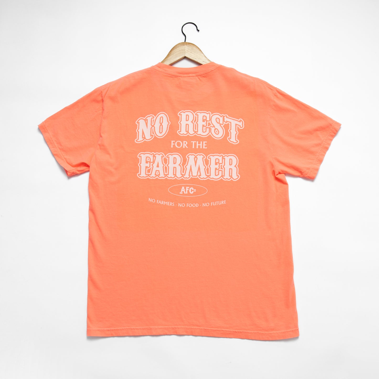 'No Rest For The Farmer' Neon Orange Tee