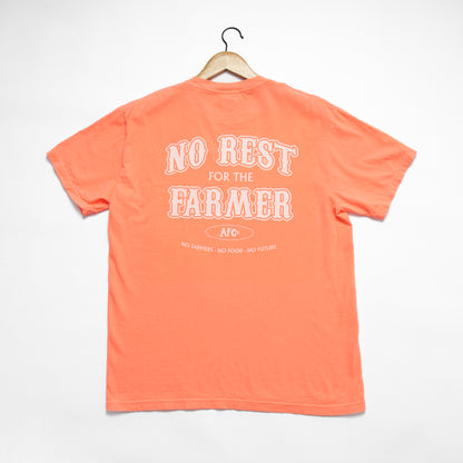 'No Rest For The Farmer' Neon Orange Tee