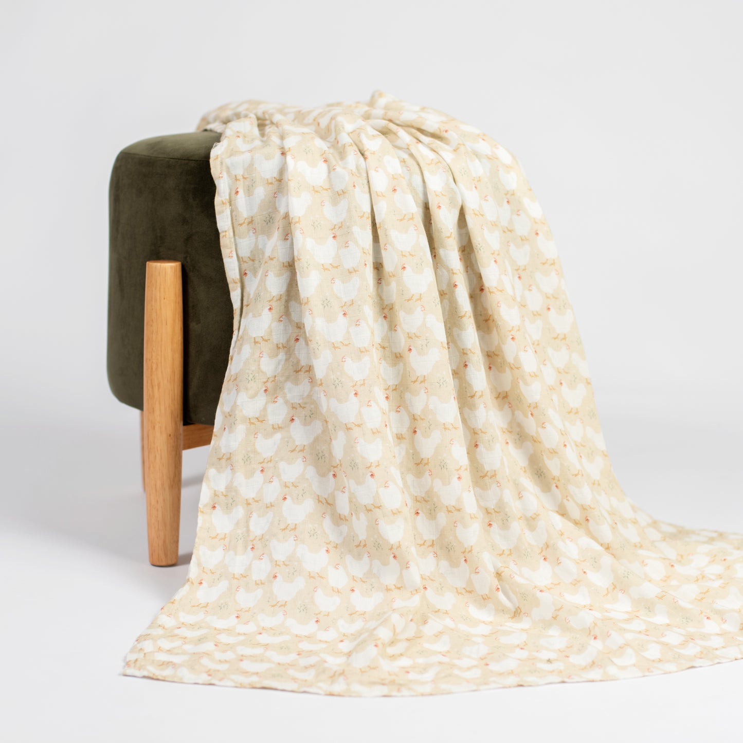 Spring Chicken Muslin Swaddle Blanket