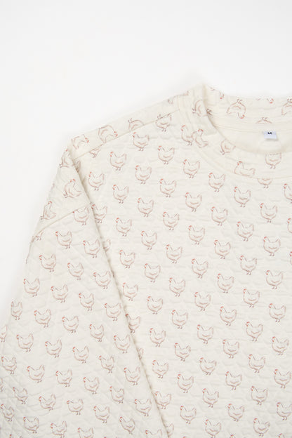 Oversized Quilted Chicken Sweater