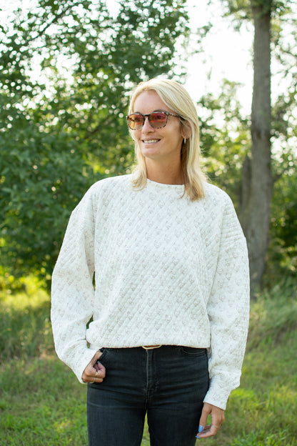 Oversized Quilted Chicken Sweater