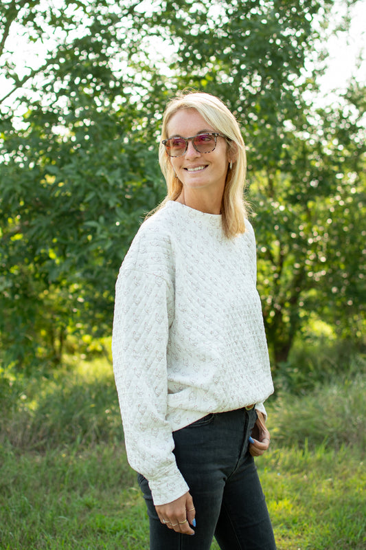 Oversized Quilted Chicken Sweater