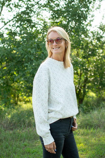 Oversized Quilted Chicken Sweater
