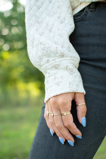Oversized Quilted Chicken Sweater