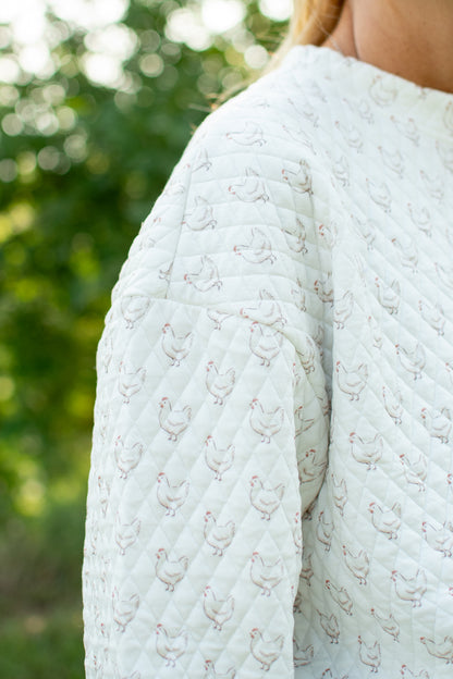 Oversized Quilted Chicken Sweater