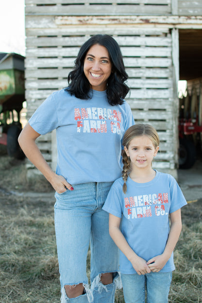 Paisley 'American Farm Co.' Toddler/Youth Blue Tee