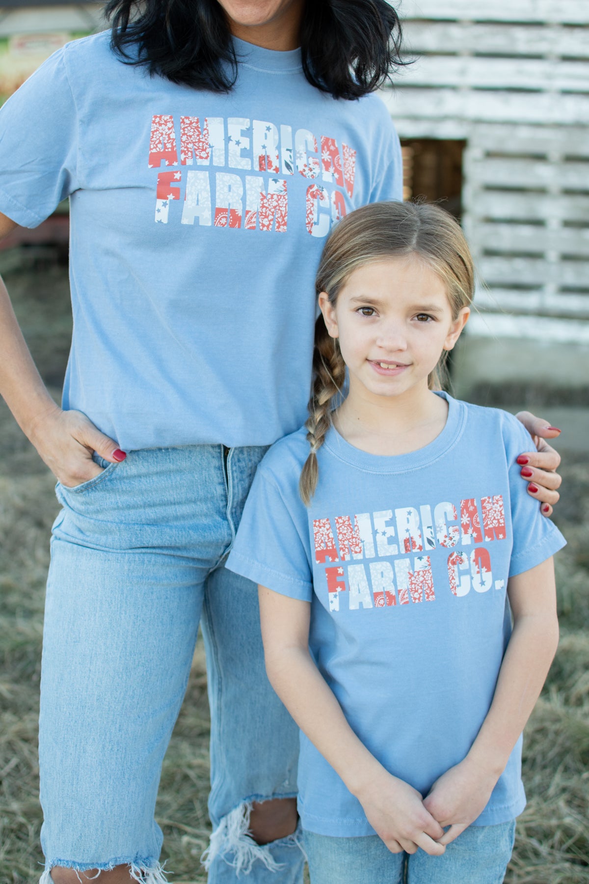 Paisley 'American Farm Co.' Toddler/Youth Blue Tee