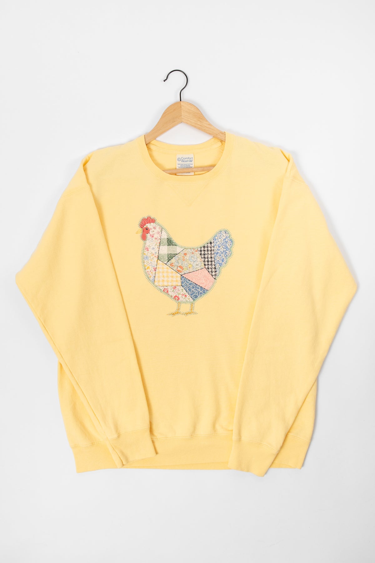 Patchwork Chicken Yellow Crewneck