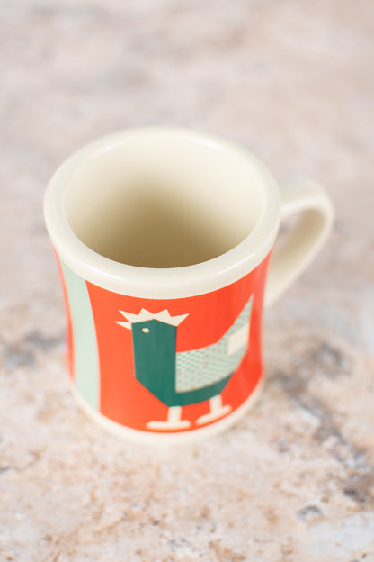 Patchwork Christmas Chicken Ceramic Mug