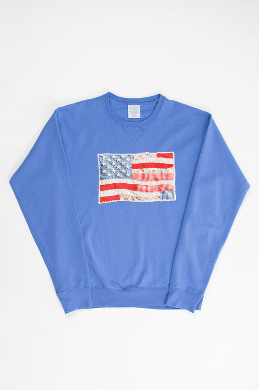 Patchwork Flag Blue Crewneck