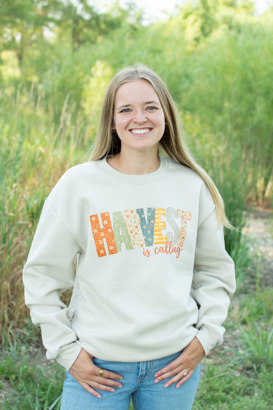 Patchwork 'Harvest is Calling' Adult Crewneck
