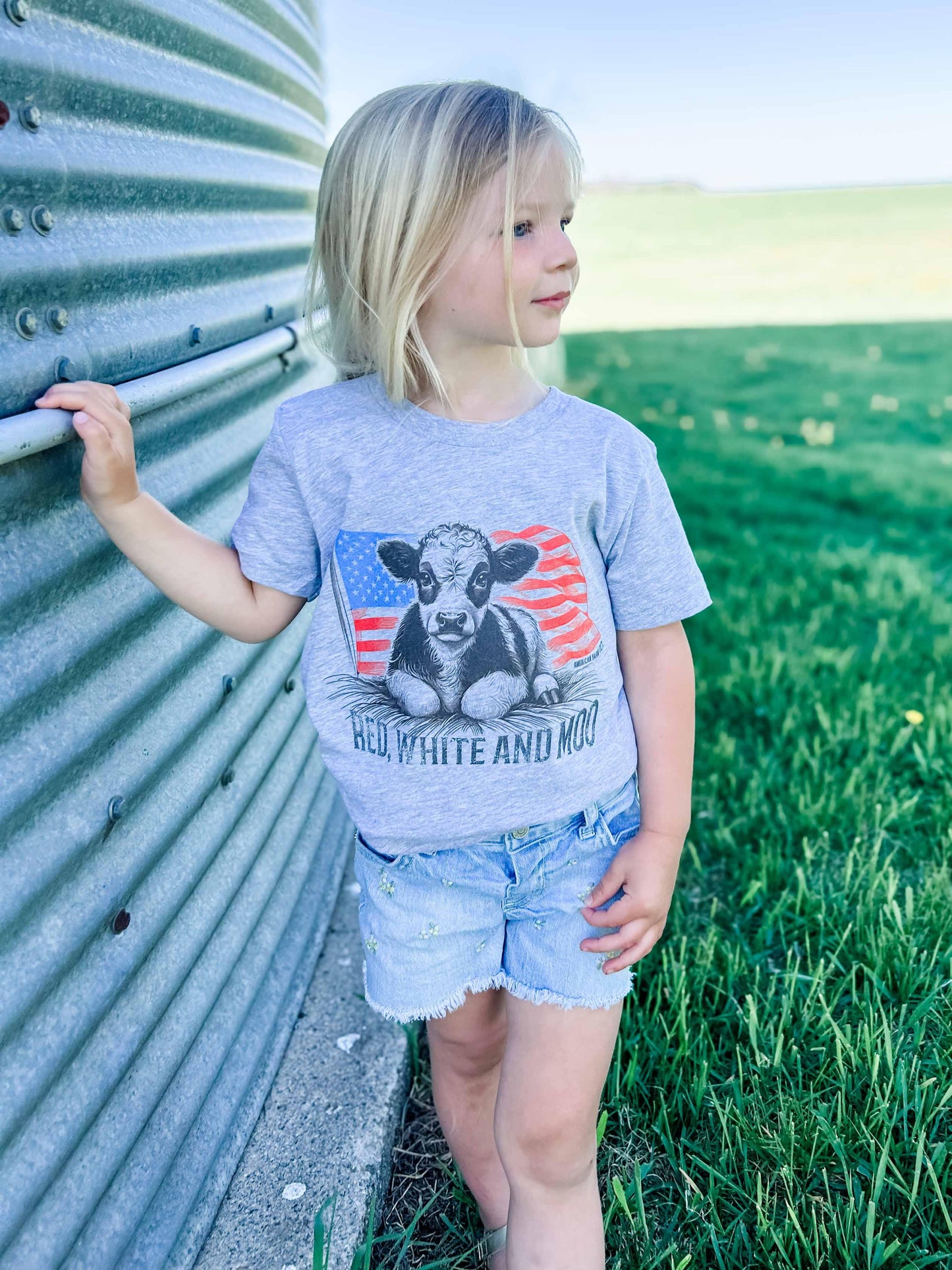 Patriotic Calf 'Red, White, & Moo' Youth Tee