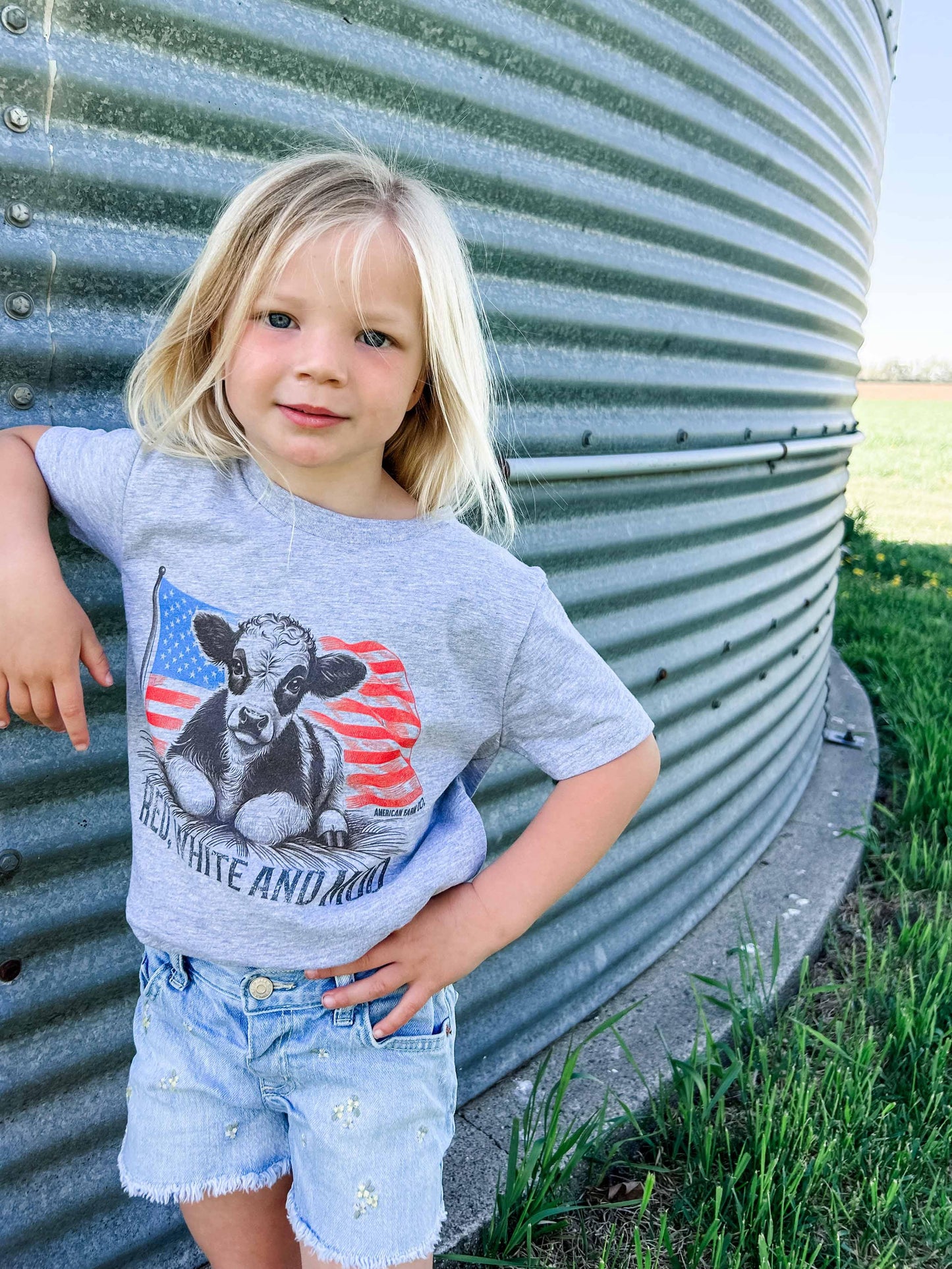 Patriotic Calf 'Red, White, & Moo' Youth Tee