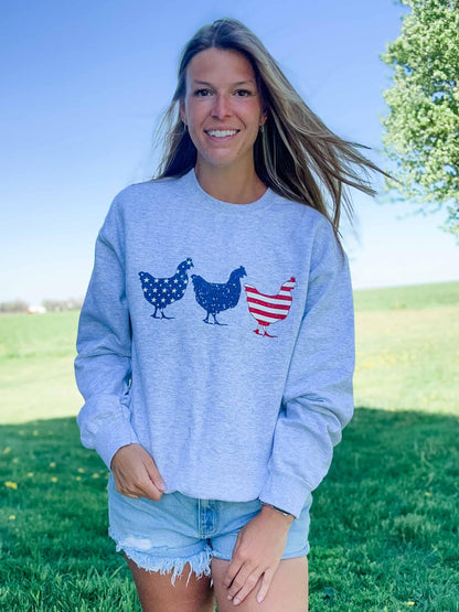Patriotic Chicken Crewneck