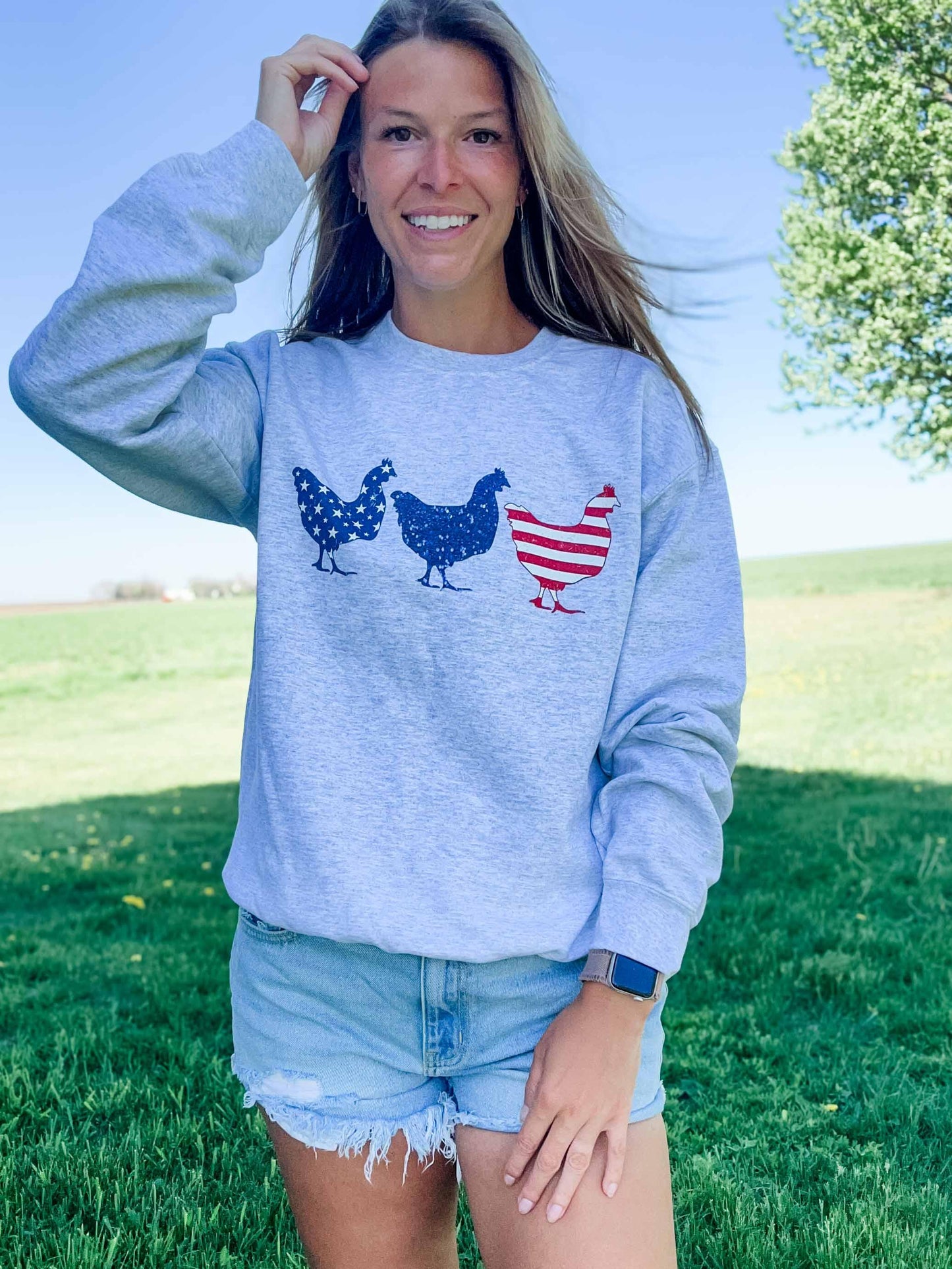 Patriotic Chicken Crewneck