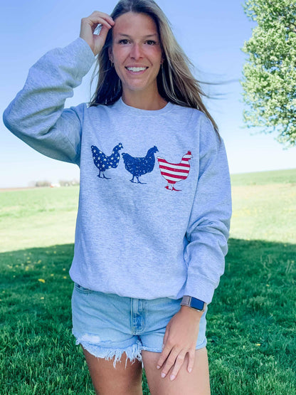 Patriotic Chicken Crewneck