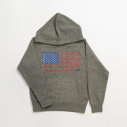 Patriotic Red Combine Flag Hoodie-Toddler/Youth - American Farm Company