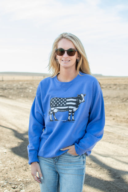 Patriotic Cow Crewneck