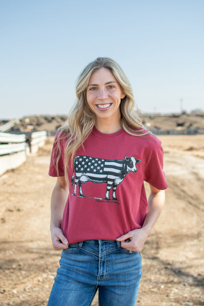 Patriotic Cow Tee
