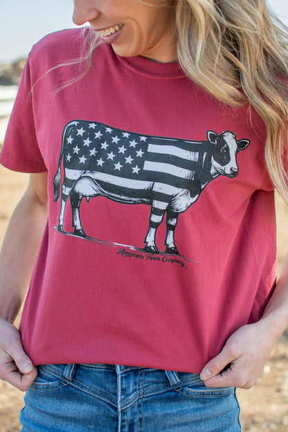 Patriotic Cow Tee