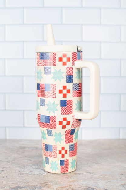 Patriotic Patchwork 40oz Water Tank Tumbler