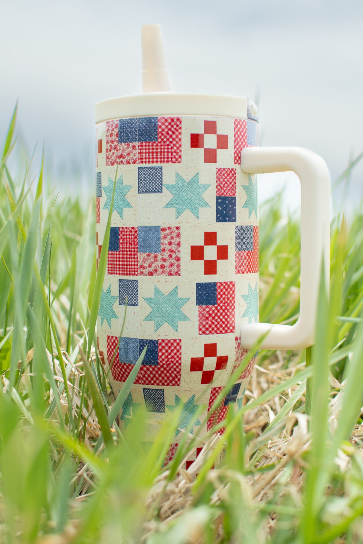 Patriotic Patchwork 40oz Water Tank Tumbler
