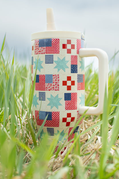 Patriotic Patchwork 40oz Water Tank Tumbler