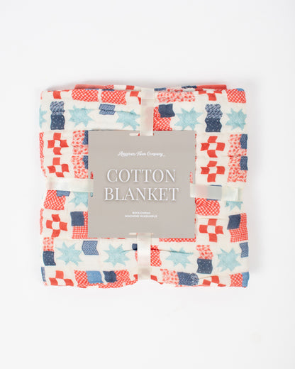 Patriotic Patchwork Cotton Baby Blanket